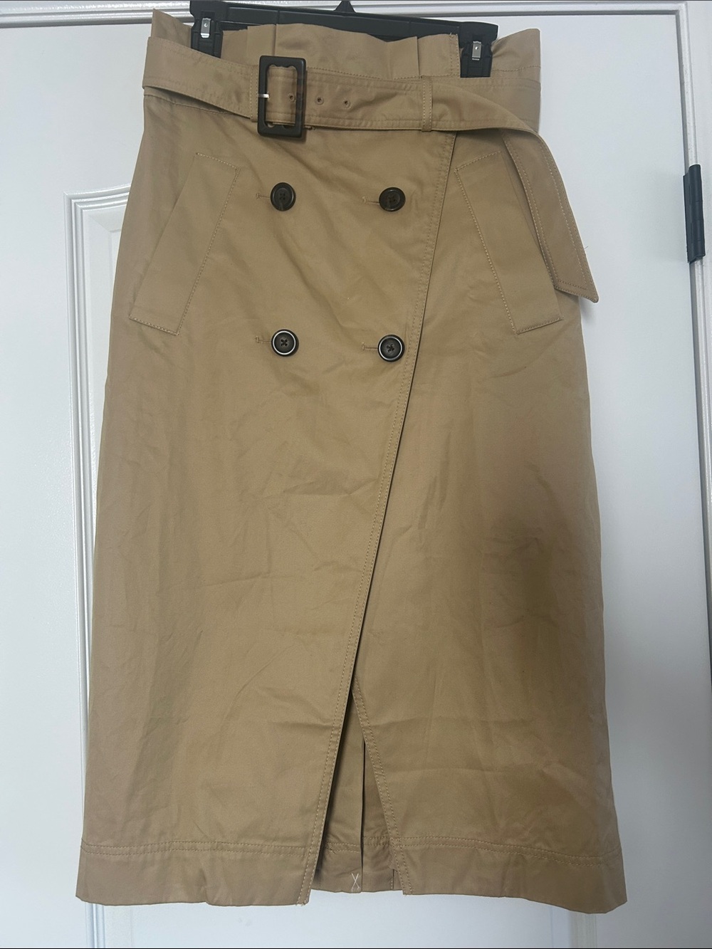 LOFT Trench Midi Skirt in Brown Size 10 Petite NWT